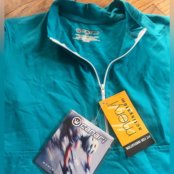 NWT Blue Canari womens blue cycling spinning top jersey size Small - Picture 4 of 4